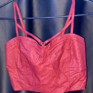 Forever 21 burgundy sparkle crop tank